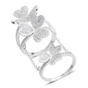 Cubic Zirconia Sterling Silver Ring (Size 5.50)